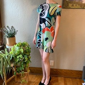 Bold Floral Print Dress